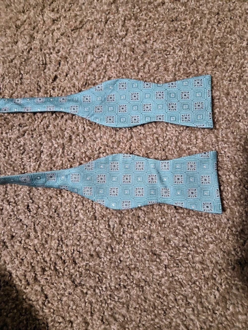 Donald J Trump Signature Collection Light Blue And White Geometric Bowtie